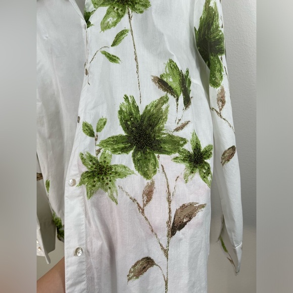 Floral Button-Up Shirt Cotton Women's Additions by Chico's Size 3 - Picture 3 of 16